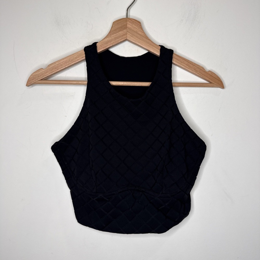 Lululemon Wunder Train Long Line High Neck Sports Bra Black Diamond Jacquard 8
